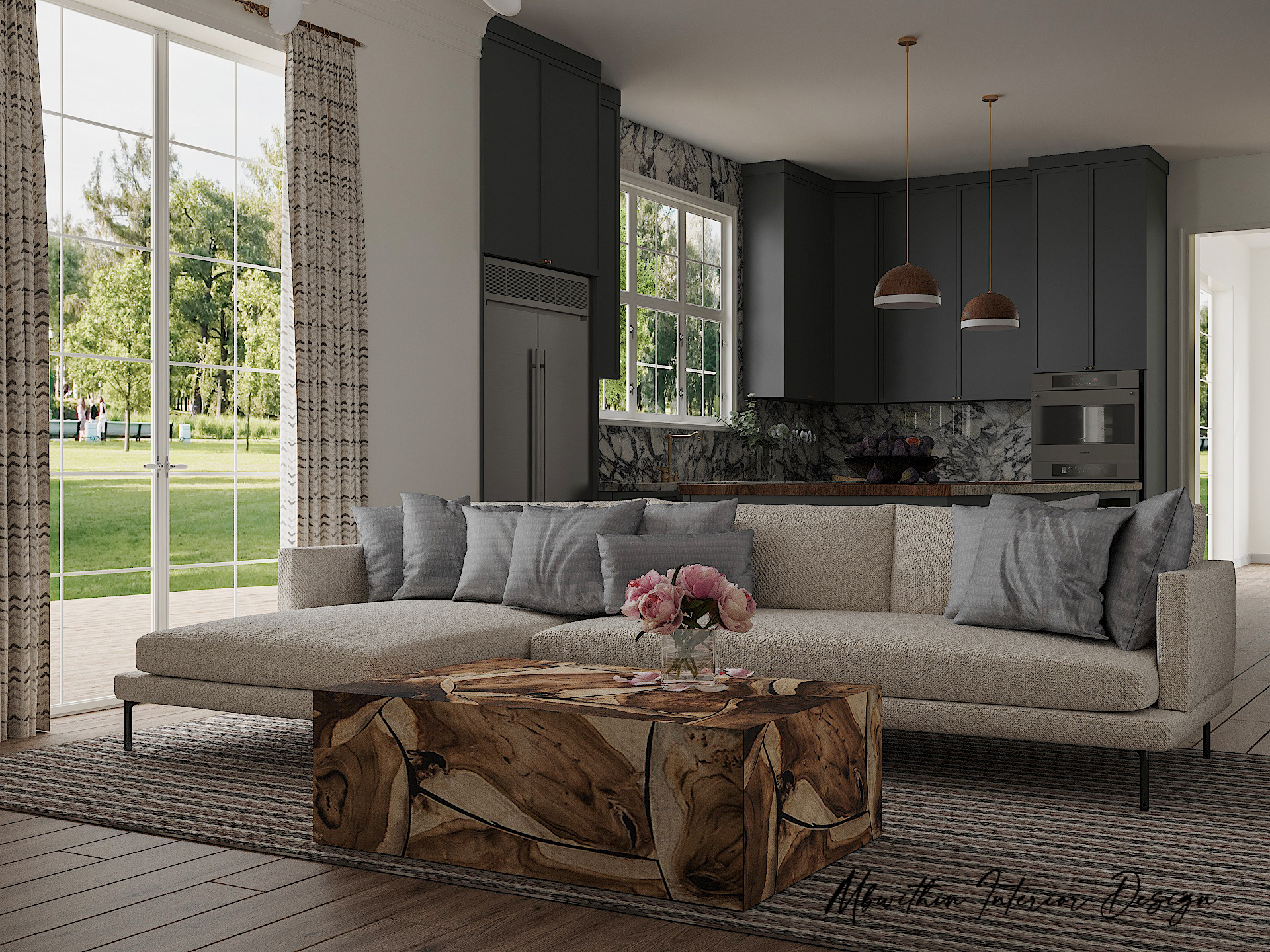 Charleston grey living room deals